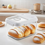 Airtight Bread Storage Container with Time Recording Countertop Bread Box with Lid for Kitchen Homemade Bread Storage