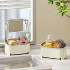 Kitchen Cloth and Towel Drying Rack Punch-free Wall-mounted Storage with Dishcloth Tray and Sink Storage