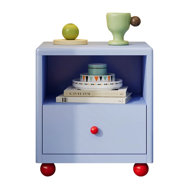 Modern Iron Smart Nightstand with Drawers & Open Shelf Storage-Durable Multifunction Design for Apartment Bedroom and Home Use