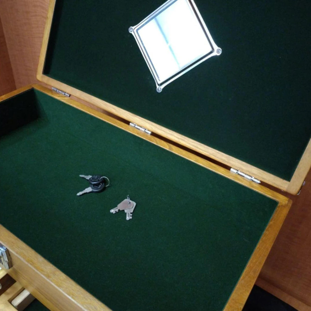 4 Drawers Wood Tool Chest, 4-Drawer Collector's Chest, Wooden Desk Storage Box Organizer Lockable Compartments Oak