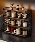 Desktop Four-tier Storage Rack for Tableware High-end Luxury Cup Holder with Multifunctional Design