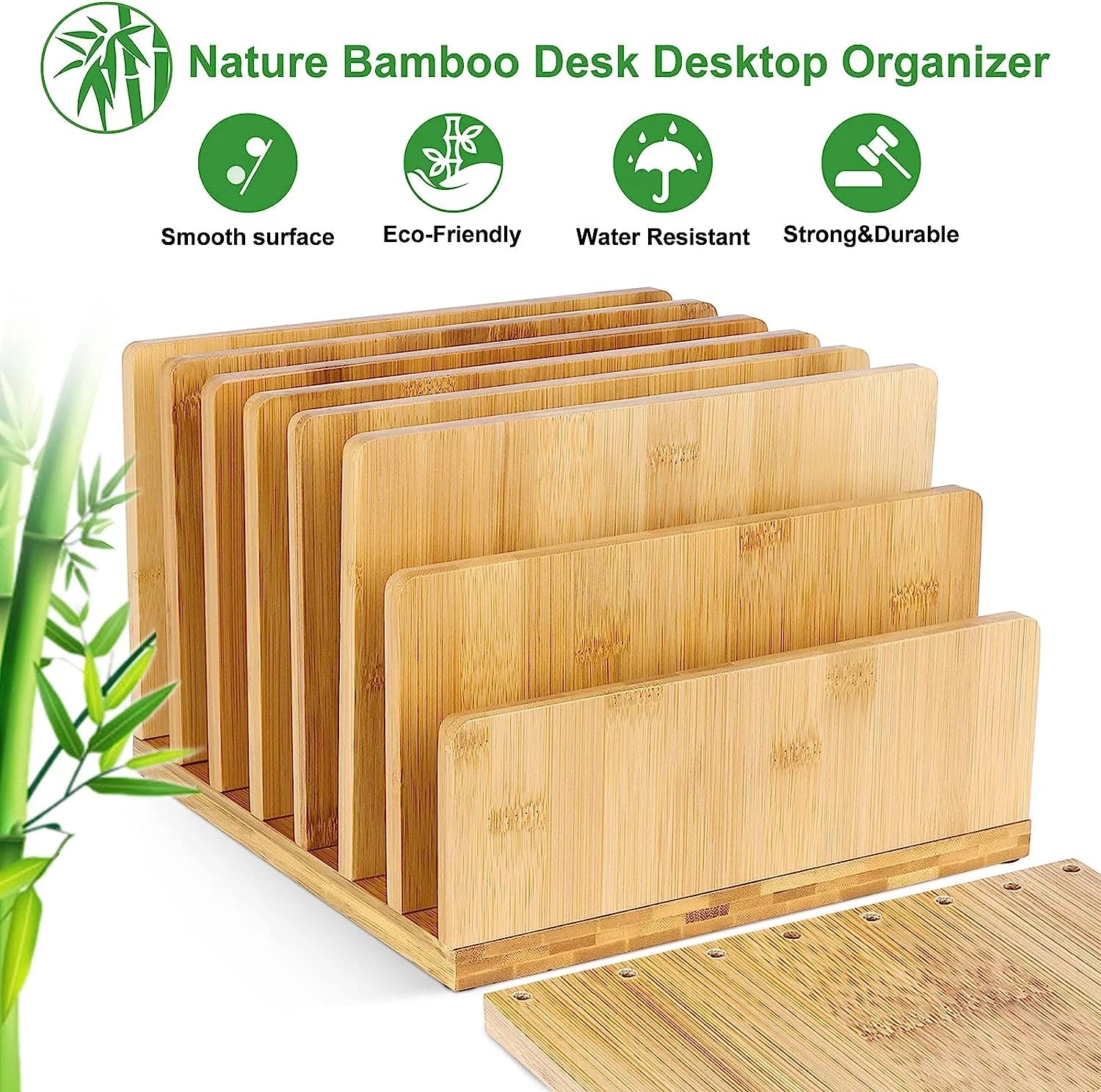 Wooden Desktop Organiser Workspace,DIY Desk Tidy Stationary Storage Cabinet Document Holder for Home Office Supplies