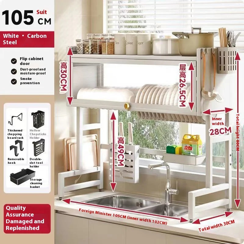 Kitchen Storage Rack Sinkescurridor De Platos Iron Storage Holders & Racks Countertop Pool Cupboard Multi-functional Metal