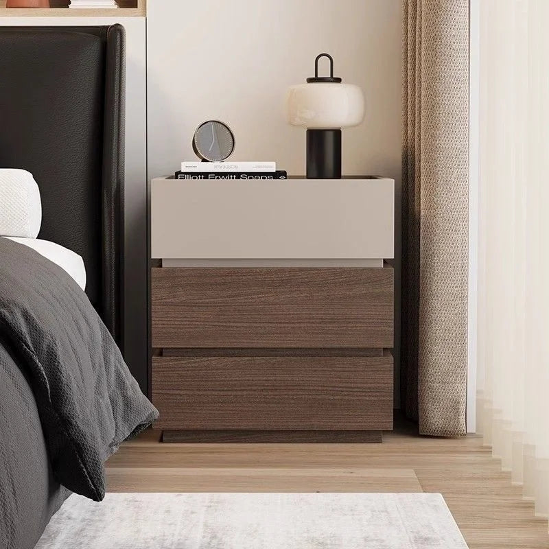 Italian Minimalist Solid Wood Bedside Table Storage Locker Simple Modern Design for Bedroom for Living Room Cabinets Online