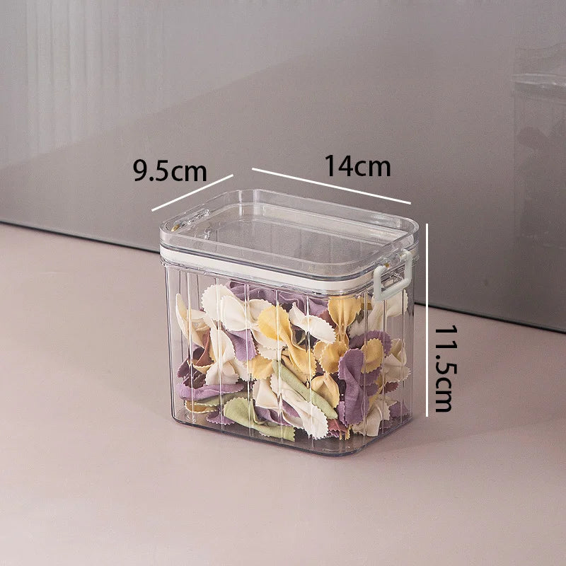Transparent Injection Plastic Luxury Multifunction Storage Boxes High Aesthetic Fresh Keeping Jars Grains Cereals Kitchen
