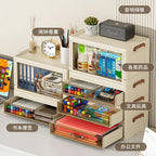 Desk Organizer, Plastic Desktop Organizer with Pencil Holder and Sticky Note Tray, Office Stationery Supplies Organizers