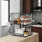 Modern Simple Floor Standing 5-Tier Non-Folding Movable Kitchen Storage Rack for Home Use