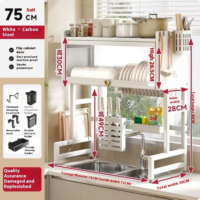 Kitchen Storage Rack Sinkescurridor De Platos Iron Storage Holders & Racks Countertop Pool Cupboard Multi-functional Metal