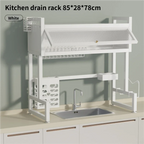 Over the Sink Dish Drying Rack Dish Drainer Racks with Dust-proof Cabinet Door Space-Saving Kitchen Organizer for Dishes
