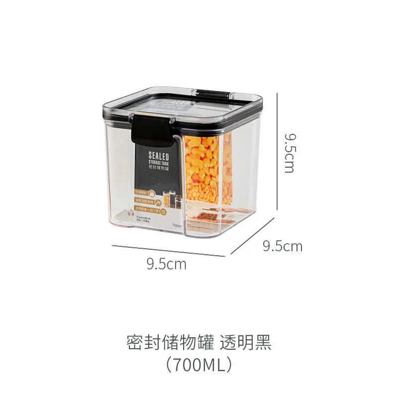 Stackable Kitchen Pantry Food Organization Containers Moisture-Proof Plastic Airtight Storage Boxes with Locking Lids