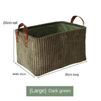 Girida Modern Rectangular Corduroy Multifunction Storage Basket with Handle Portable Desktop & Clothing Storage Set