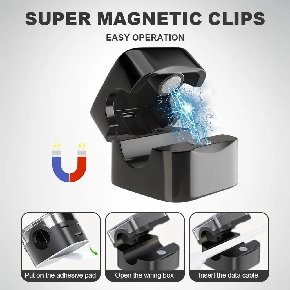 Magnetic Cable Clip Cable Holder Adhesive Wire Keeper Cord Cable Organizer Usb Charging Line Winder for Office Desktop Ome