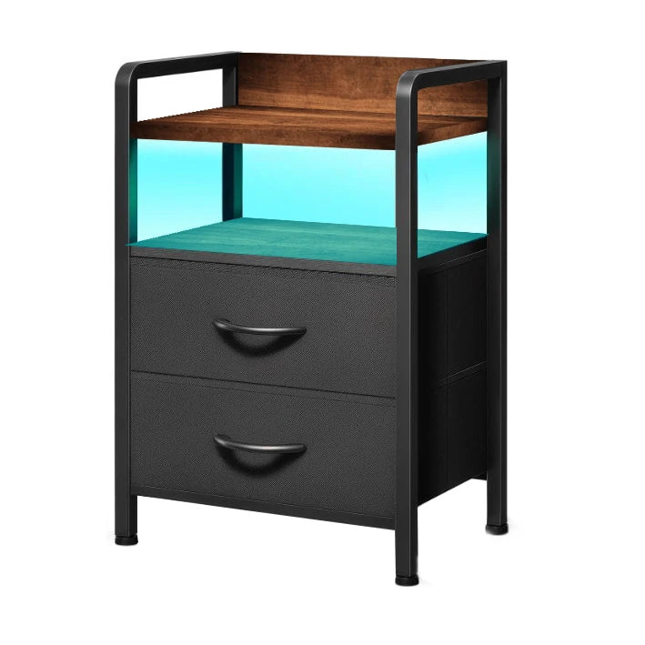 Heavy Duty 4 Tier End Table Nightstand Large Capacity Storage Bedside Table Household Storage Rack Storage Corner Cabinet
