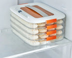 Dumpling Plastic Kitchen Storage Box Refrigerator Freezing 3 Layer Frozen Box Crisper Food Grade Stackable Food Containers