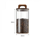 European-style sealed Jar Coffee Bean Storage Transparent Glass Kitchen Storage Food Multi-functional Storage Container with Lid