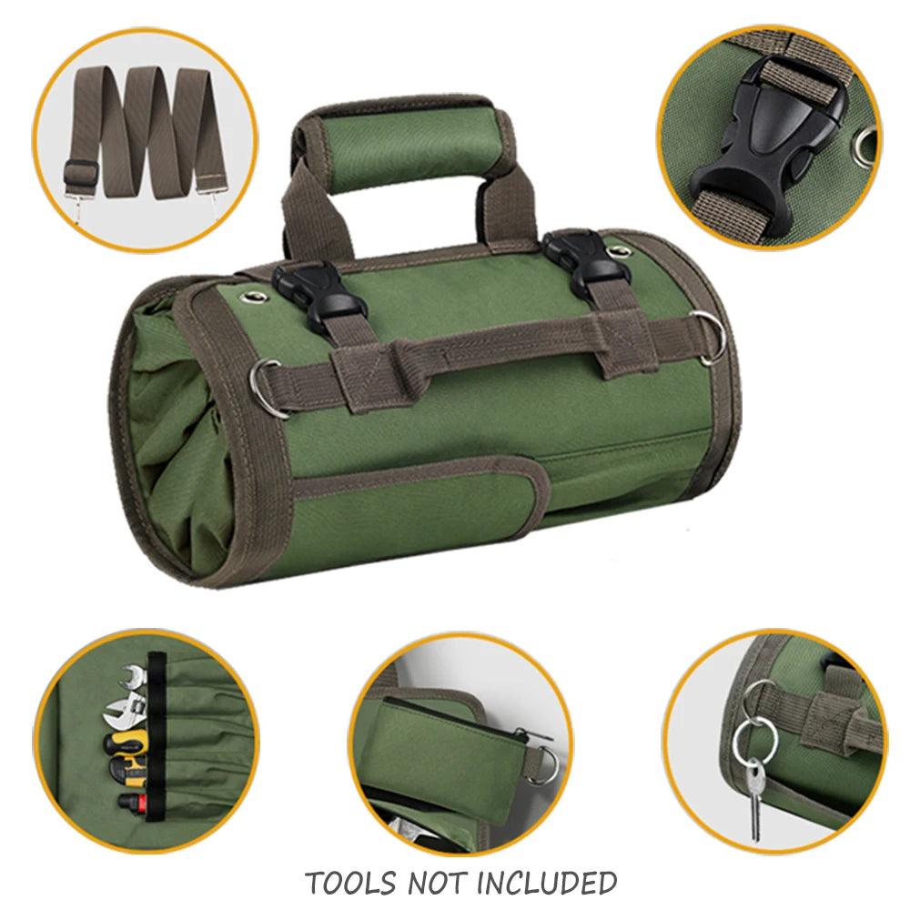 Tool Organizers Small Tool Bag Detachable Pouches Rolling up Tool Bag