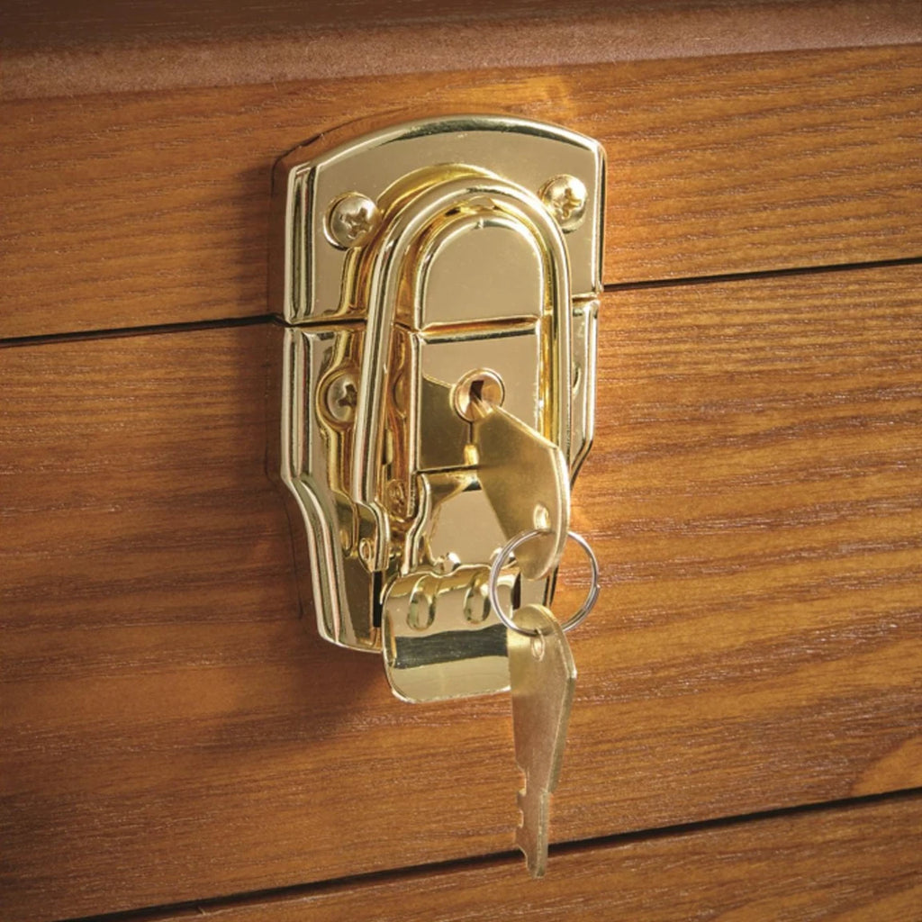 4 Drawers Wood Tool Chest, 4-Drawer Collector's Chest, Wooden Desk Storage Box Organizer Lockable Compartments Oak