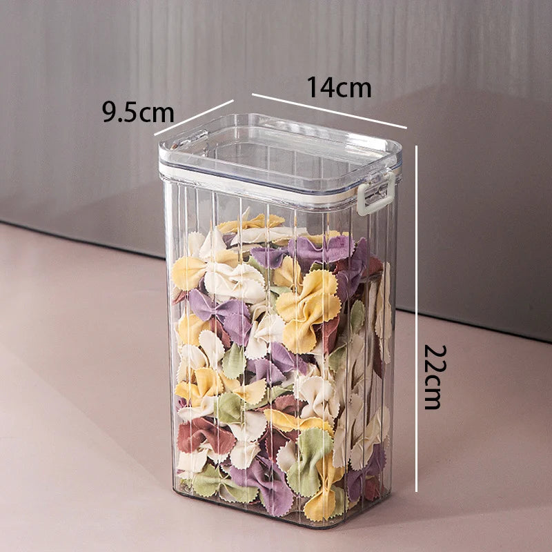 Transparent Injection Plastic Luxury Multifunction Storage Boxes High Aesthetic Fresh Keeping Jars Grains Cereals Kitchen