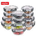 For Kitchen Accessories High Borosilicate Glass Food Storage Containers With Remove Lid, Safe Lunch Box Set of 12