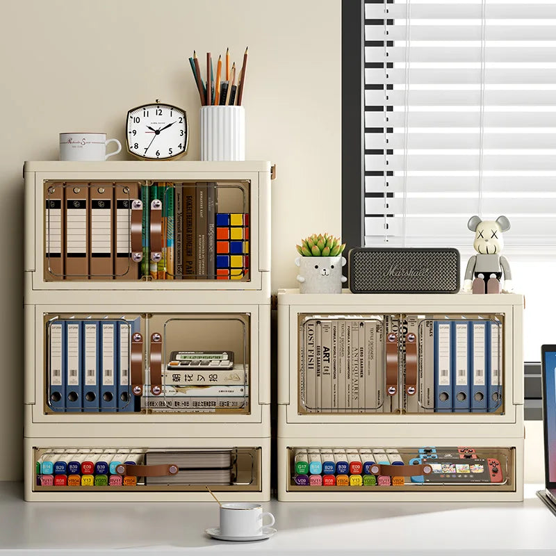 Desk Organizer, Plastic Desktop Organizer with Pencil Holder and Sticky Note Tray, Office Stationery Supplies Organizers