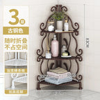 Bathroom Bedroom Kitchen Metal Multi-Layer Storage Rack Shelf Home Floor-Standing Triangle Design Storage Kitchen Organizer