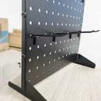 Custom Portable Single Side Metal Powder Coated Pegboard Display Stand with Hooks Modern Style Desktop Organizer