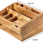 Wooden Rectangular Stackable Desktop Drawer Storage Box with File Organizer Pen Holder Office Decoration Set for Office Bedroom