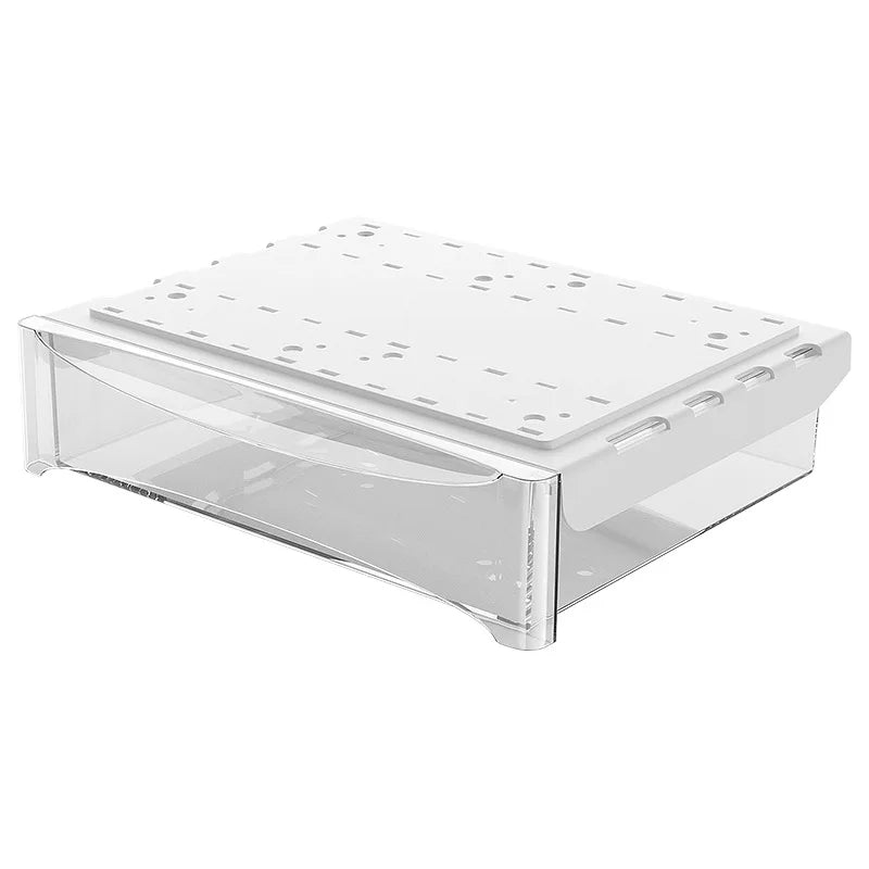 GREENSIDE Modern Design Plastic Office Station Storage Box with Under-Table Drawer Bar Bottom Lifting Paste Non-Punching