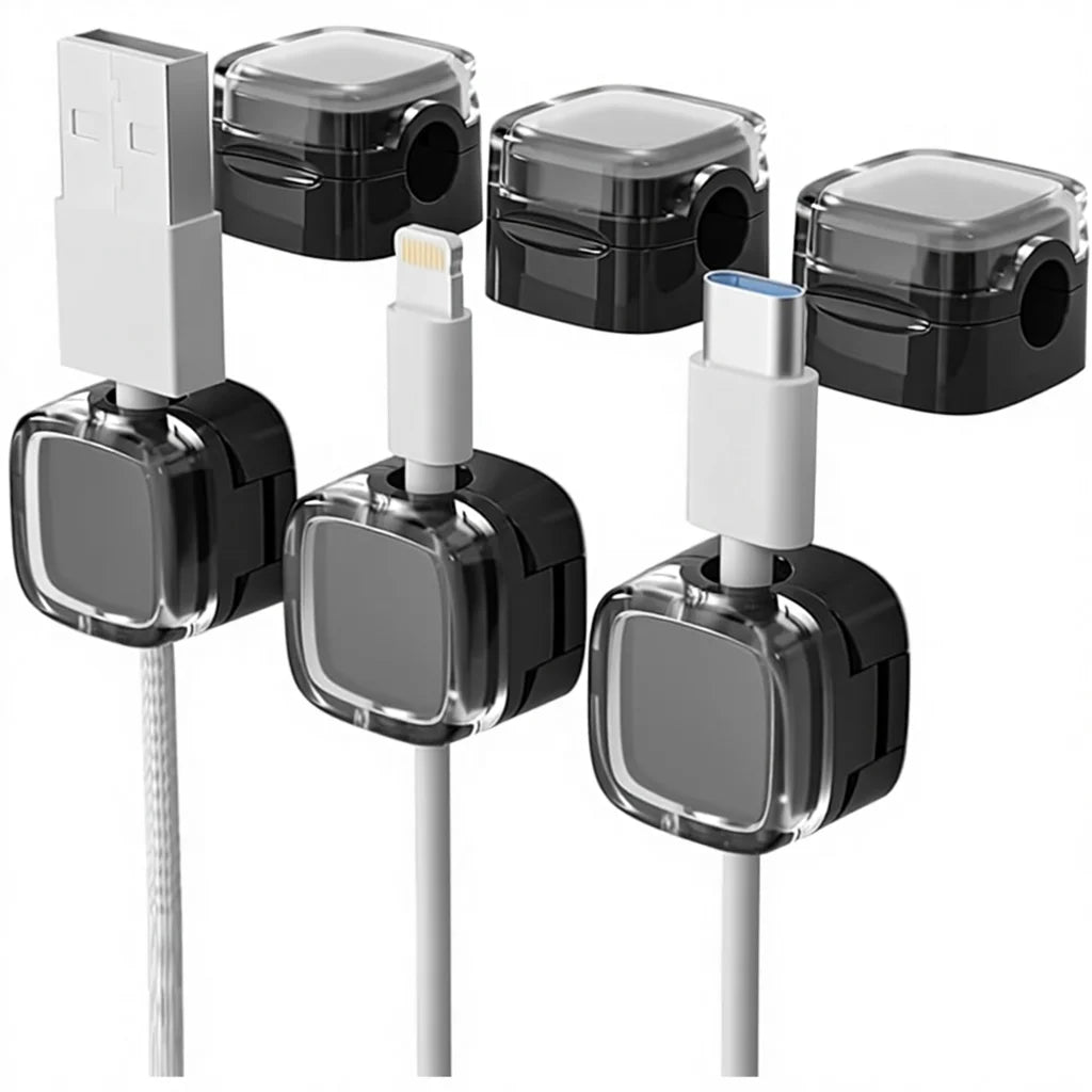 Magnetic Cable Clip Cable Holder Adhesive Wire Keeper Cord Cable Organizer Usb Charging Line Winder for Office Desktop Ome