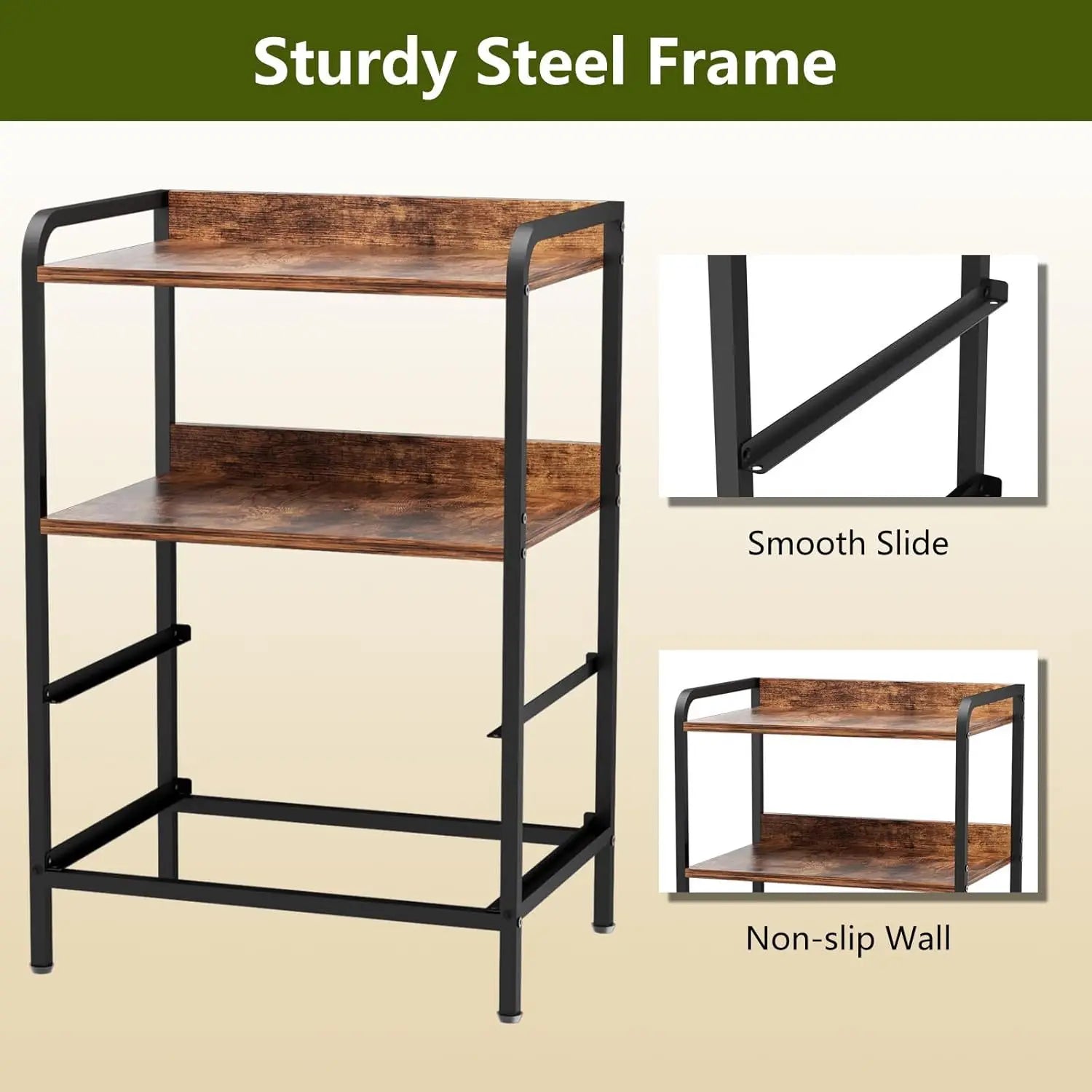 Heavy Duty 4 Tier End Table Nightstand Large Capacity Storage Bedside Table Household Storage Rack Storage Corner Cabinet