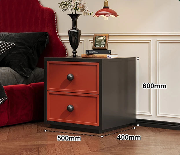 Luxury Steel Bedside Table with LED Light and Wireless Charging Modern Nightstand with Drawer for Apartment Bedroom