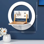 White Desktop Storage Organizer Wall Mounted Floating Shelf for Router and Set-Top Box