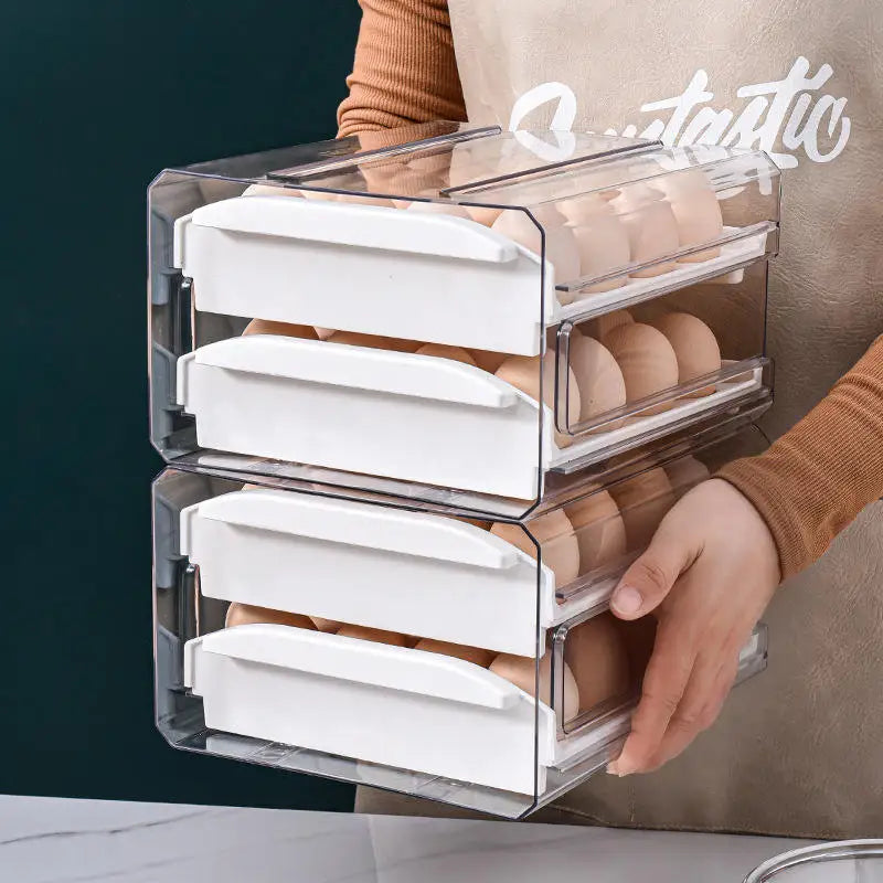 Allifemax Food-grade Refrigerator Egg Container Keeping Fresh Egg Box Kitchen Transparent Storage Holders Fridge Organiser