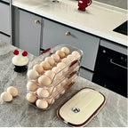 Transparent Plastic Egg Storage Box with Slide Design Anti-Drop Shockproof Kitchen Storage Special Feature for Refrigerators