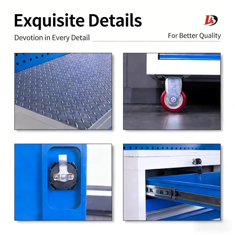 Modern Garage Workshop & Warehouse Tool Storage Cabinet Lockable Metal Toolbox with Drawers Eco-Friendly Durable