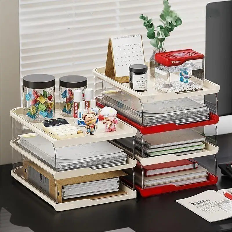 Modern Convenient Multifunctional Office Desk Stationery and Book Storage Rack Desktop File Storage Box