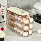 Transparent Plastic Egg Storage Box with Slide Design Anti-Drop Shockproof Kitchen Storage Special Feature for Refrigerators