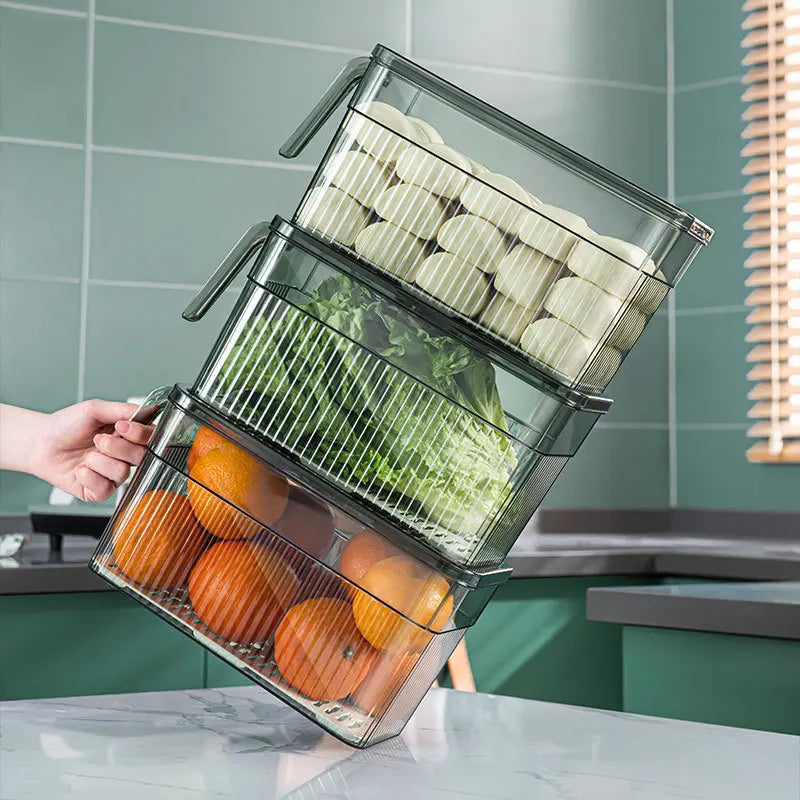 Refrigerator Storage Box Food Grade Kitchen Food and Vegetable Fresh-keeping Box Freezer Storage Box