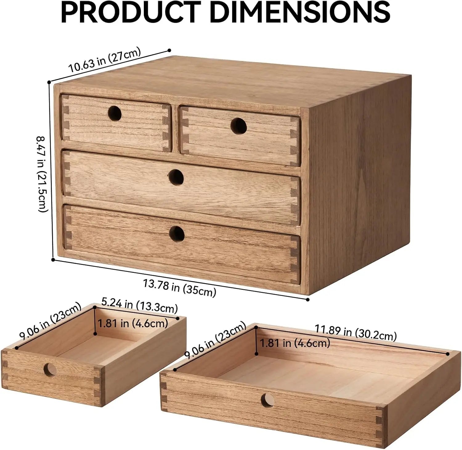 Wood Desktop Storage Cabinet/Workspace Document Office Organizer with 4 Drawers/Home,office Letter Mail Sorter Hold Makeup Box