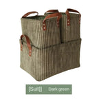 Girida Modern Rectangular Corduroy Multifunction Storage Basket with Handle Portable Desktop & Clothing Storage Set