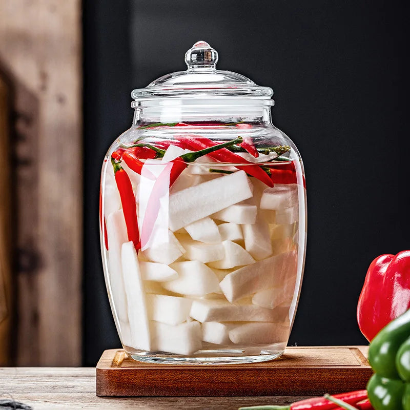 Wholesale Modern Design Glass Food Storage Jar with Lid Big Size Kitchen Glass Food Jars