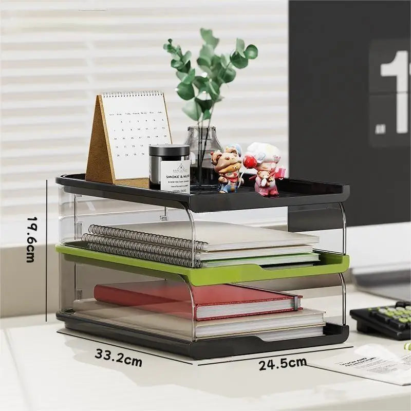 Modern Convenient Multifunctional Office Desk Stationery and Book Storage Rack Desktop File Storage Box