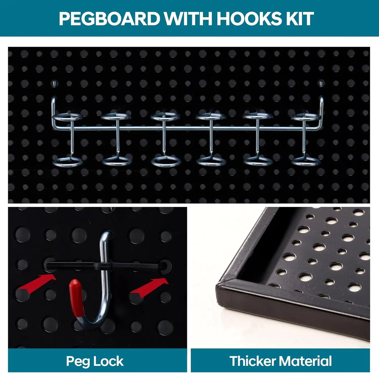 Steel Pegboard Kit with Vast Accessories for Tool Storage and Garage Organization Storage Holders & Racks