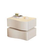 Latest Cream Smart Floating Nightstand with Sensor LED Light Modern Lamp Luxury Bedside Cabinet 2 Drawers Bedroom Furniture