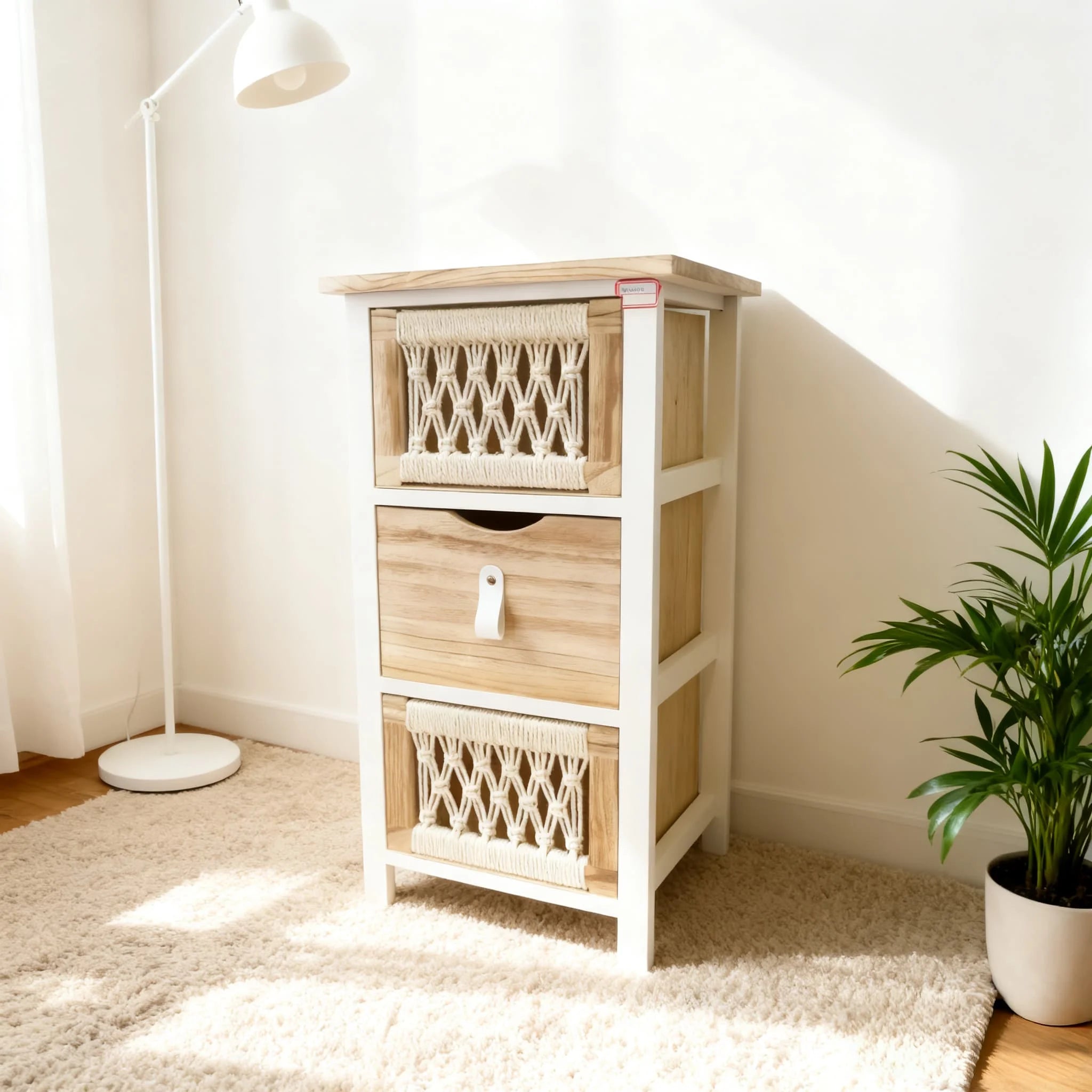 Environmentally Friendly Solid Wood Bedroom Bedside Table with Storage Drawers for Storing Household Items Desk Storage Rack