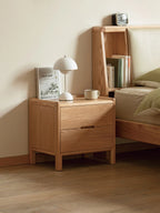 Custom Solid Oak Three-Drawer Bedside Cabinet Modern Minimalist Nordic Nightstand for Bedroom Storage