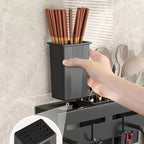 Kitchen Organizers Shelf Carbon Steel Knife Storage Rack Wall Mounted Spice Rack Chopstick Utensils Holder