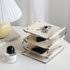 Creative Multifunctional Leather Living Room Coffee Table Storage Sundries Cosmetics and Jewelry Desktop Organizing Tray