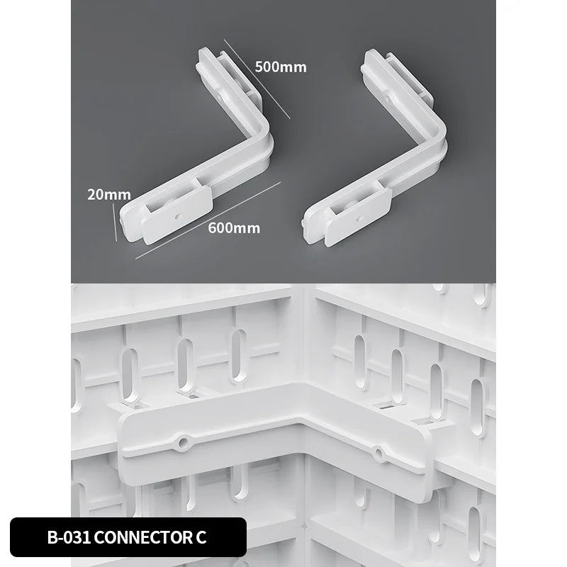 Single-Tier PP Material Plastic Desktop Organizer Space-Saving Foldable Storage Holder No-Hole Punching Feature Cabinets Shelves