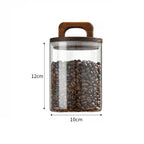 European-style sealed Jar Coffee Bean Storage Transparent Glass Kitchen Storage Food Multi-functional Storage Container with Lid